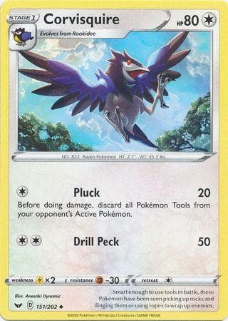 Carta Corvisquire (151/202) do set Espada e Escudo — Pokémon TCG | Bynx