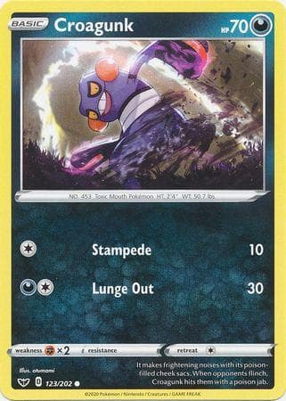 Carta Croagunk (123/202) do set Espada e Escudo — Pokémon TCG | Bynx