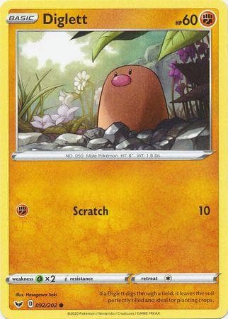 Carta Diglett (92/202) do set Espada e Escudo — Pokémon TCG | Bynx