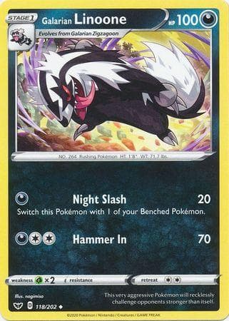 Galarian Linoone (118/202) — Espada e Escudo