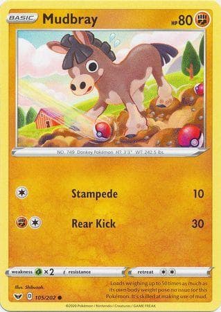 Carta Mudbray (105/202) do set Espada e Escudo — Pokémon TCG | Bynx