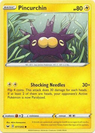 Carta Pincurchin (77/202) do set Espada e Escudo — Pokémon TCG | Bynx