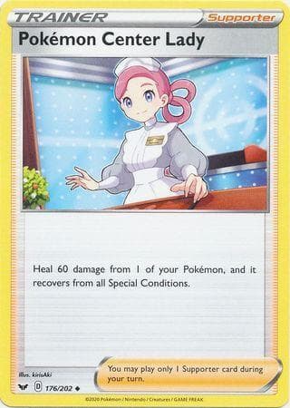 Carta Pokemon Center Lady (176/202) do set Espada e Escudo — Pokémon TCG | Bynx