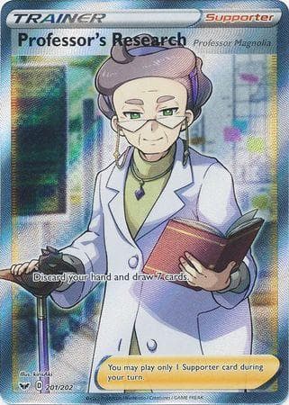 Carta Professor's Research: Professor Magnolia (201/202) do set Espada e Escudo — Pokémon TCG | Bynx