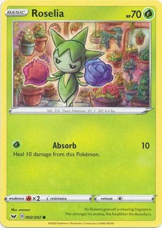Carta Roselia (2/202) do set Espada e Escudo — Pokémon TCG | Bynx