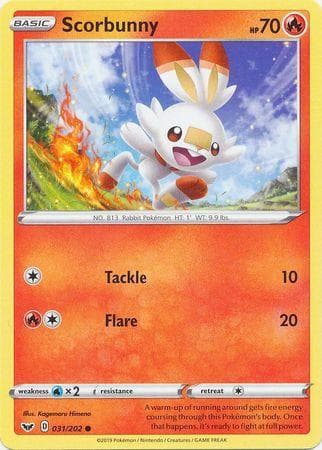 Carta Scorbunny (31/202) do set Espada e Escudo — Pokémon TCG | Bynx