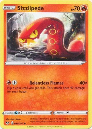 Carta Sizzlipede (38/202) do set Espada e Escudo — Pokémon TCG | Bynx