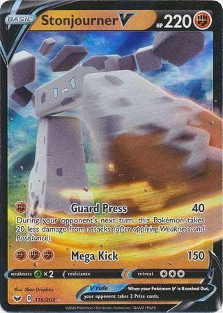 Carta Stonjourner-V (115/202) do set Espada e Escudo — Pokémon TCG | Bynx