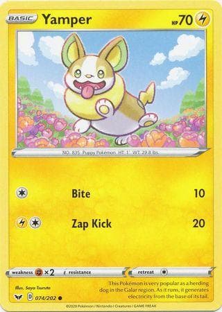 Carta Yamper (74/202) do set Espada e Escudo — Pokémon TCG | Bynx