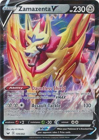 Carta Zamazenta-V (139/202) do set Espada e Escudo — Pokémon TCG | Bynx