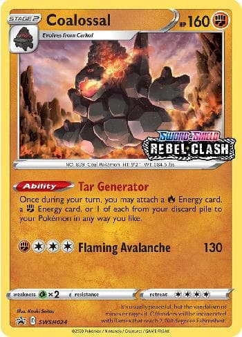Carta Coalossal (SWSH024/71) do set Espada e Escudo Promos — Pokémon TCG | Bynx
