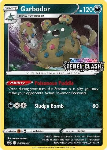 Carta Garbodor (SWSH025/71) do set Espada e Escudo Promos — Pokémon TCG | Bynx