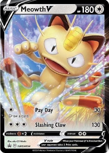Carta Meowth-V (SWSH004/71) do set Espada e Escudo Promos — Pokémon TCG | Bynx