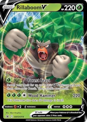 Carta Rillaboom-V (SWSH014/71) do set Espada e Escudo Promos — Pokémon TCG | Bynx