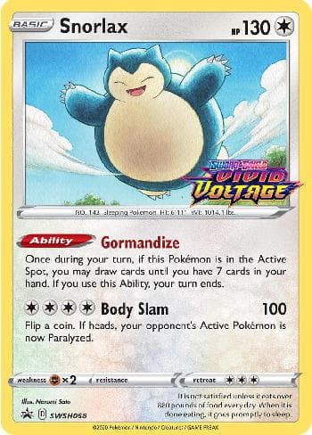 Carta Snorlax (SWSH068/71) do set Espada e Escudo Promos — Pokémon TCG | Bynx