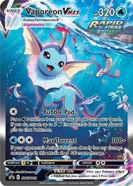 Carta Vaporeon-VMAX (SWSH182/71) do set Espada e Escudo Promos — Pokémon TCG | Bynx