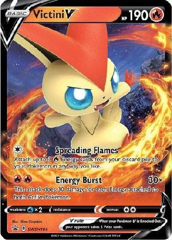 Carta Victini-V (SWSH104/71) do set Espada e Escudo Promos — Pokémon TCG | Bynx