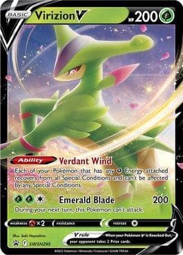 Carta Virizion-V (SWSH295/71) do set Espada e Escudo Promos — Pokémon TCG | Bynx