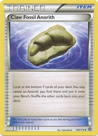 Carta Claw Fossil Anorith (100/114) do set Cerco de Vapor — Pokémon TCG | Bynx