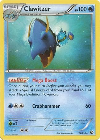 Carta Clawitzer (34/114) do set Cerco de Vapor — Pokémon TCG | Bynx