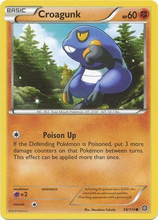 Carta Croagunk (58/114) do set Cerco de Vapor — Pokémon TCG | Bynx