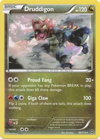 Carta Druddigon (83/114) do set Cerco de Vapor — Pokémon TCG | Bynx