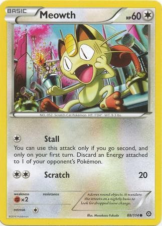Carta Meowth (88/114) do set Cerco de Vapor — Pokémon TCG | Bynx