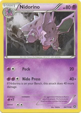 Carta Nidorino (44/114) do set Cerco de Vapor — Pokémon TCG | Bynx