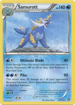 Carta Samurott (32/114) do set Cerco de Vapor — Pokémon TCG | Bynx