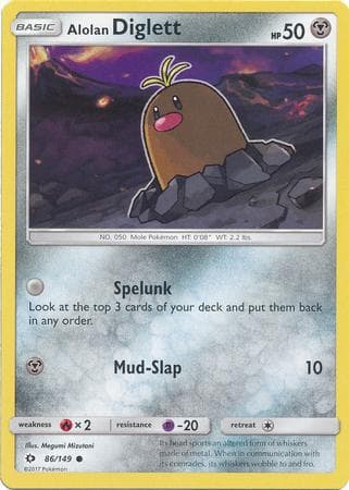 Carta Alolan Diglett (86/149) do set Sol e Lua — Pokémon TCG | Bynx
