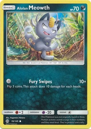 Carta Alolan Meowth (78/149) do set Sol e Lua — Pokémon TCG | Bynx