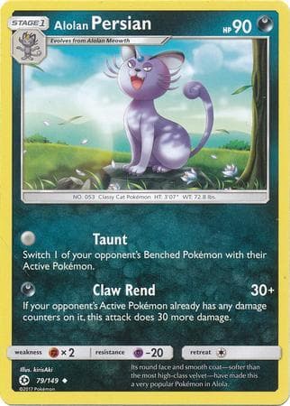Carta Alolan Persian (79/149) do set Sol e Lua — Pokémon TCG | Bynx