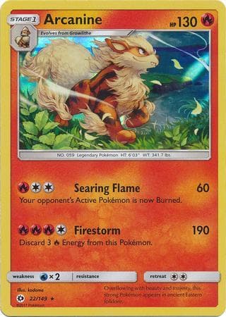 Carta Arcanine (22/149) do set Sol e Lua — Pokémon TCG | Bynx