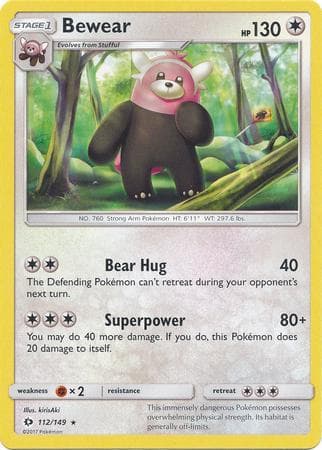 Carta Bewear (112/149) do set Sol e Lua — Pokémon TCG | Bynx