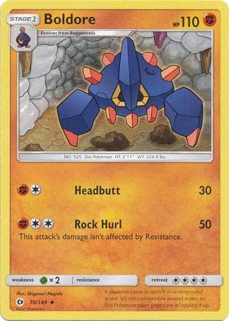 Carta Boldore (70/149) do set Sol e Lua — Pokémon TCG | Bynx