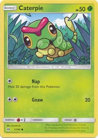 Carta Caterpie (1/149) do set Sol e Lua — Pokémon TCG | Bynx