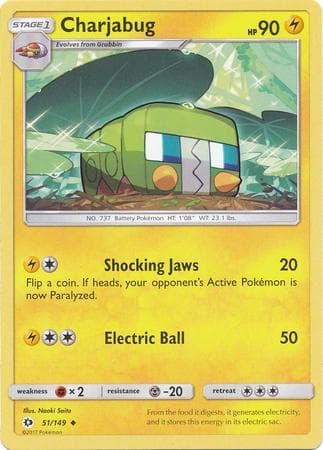 Carta Charjabug (51/149) do set Sol e Lua — Pokémon TCG | Bynx