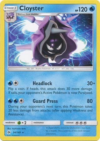 Carta Cloyster (34/149) do set Sol e Lua — Pokémon TCG | Bynx