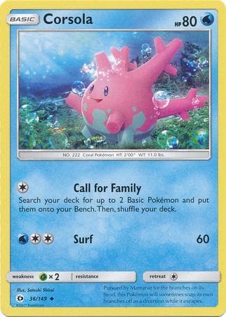 Carta Corsola (36/149) do set Sol e Lua — Pokémon TCG | Bynx