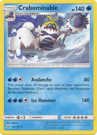 Carta Crabominable (43/149) do set Sol e Lua — Pokémon TCG | Bynx