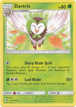 Carta Dartrix (10/149) do set Sol e Lua — Pokémon TCG | Bynx