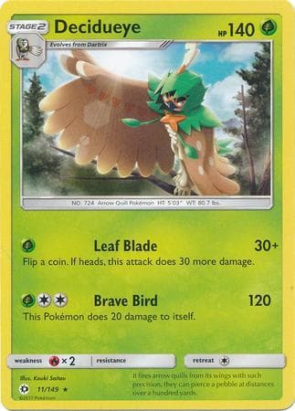 Carta Decidueye (11/149) do set Sol e Lua — Pokémon TCG | Bynx