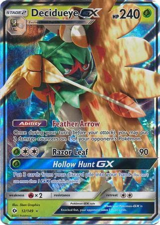 Carta Decidueye-GX (12/149) do set Sol e Lua — Pokémon TCG | Bynx