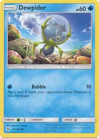 Carta Dewpider (45/149) do set Sol e Lua — Pokémon TCG | Bynx