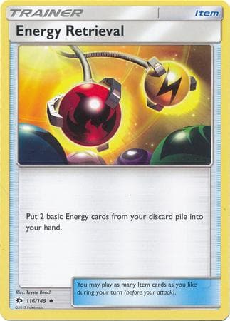 Carta Energy Retrieval (116/149) do set Sol e Lua — Pokémon TCG | Bynx