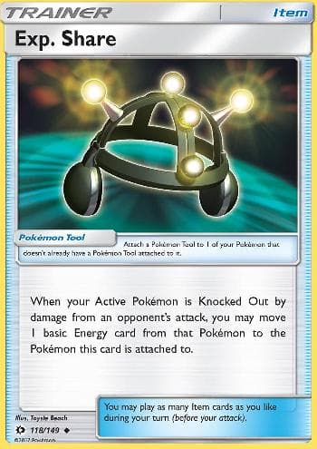 Carta Exp. Share (118/149) do set Sol e Lua — Pokémon TCG | Bynx