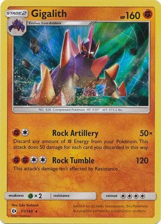 Carta Gigalith (71/149) do set Sol e Lua — Pokémon TCG | Bynx