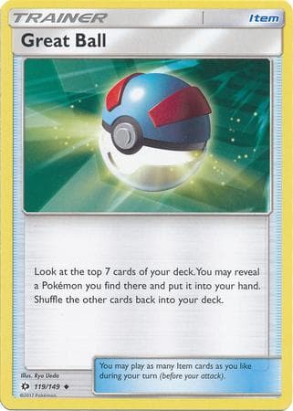 Carta Great Ball (119/149) do set Sol e Lua — Pokémon TCG | Bynx