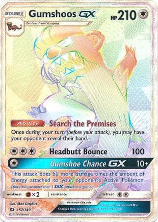 Carta Gumshoos-GX (157/149) do set Sol e Lua — Pokémon TCG | Bynx