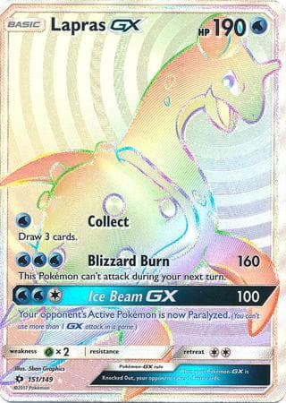 Carta Lapras-GX (151/149) do set Sol e Lua — Pokémon TCG | Bynx